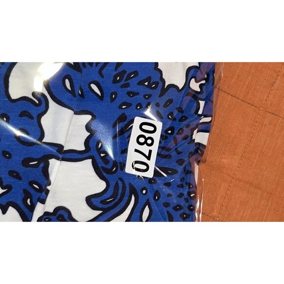 Boden Blue & White Floral Short Sleeve Midi Dress With V-Neckline & Empire Waist - Picture 9 of 9